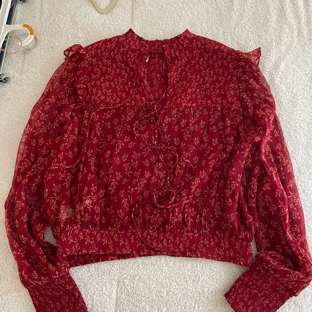 Free People Red blouse size medium